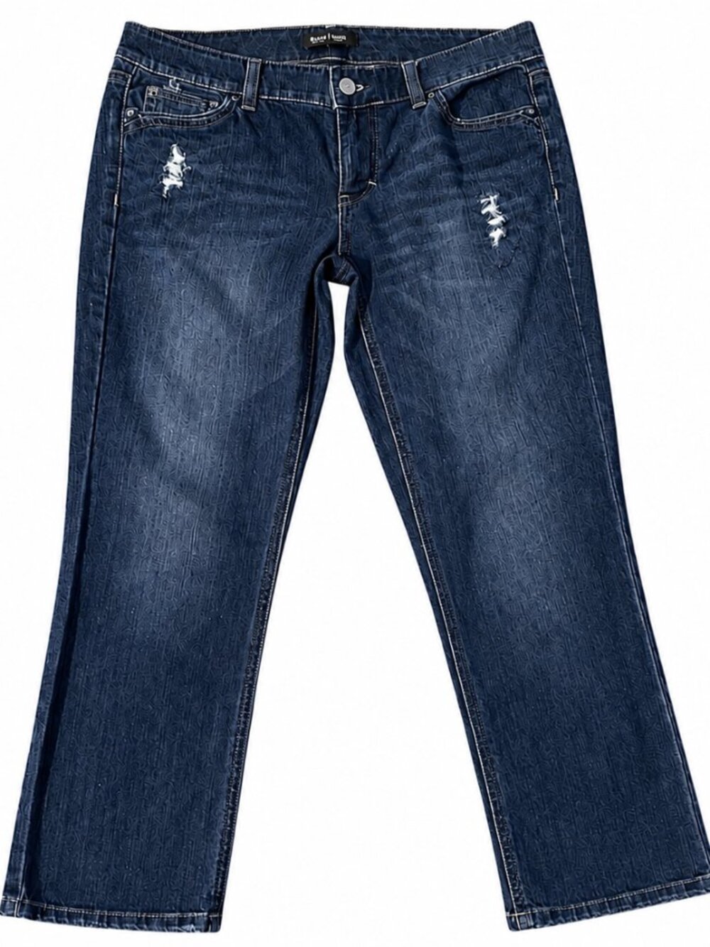 White House Black Market Blanc Slim Crop Capri Jeans 4 Mid Rise Blue 30 waist